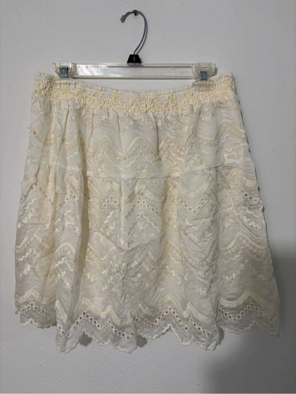 Women’s Lace Eyelet A-Line Skirt - Ivory